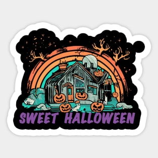 Sweet Halloween ghost house Sticker